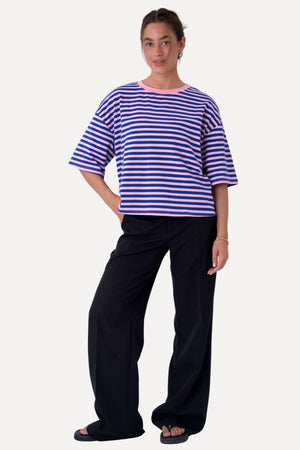 Zoe T-shirt - Blå/Ljusrosa