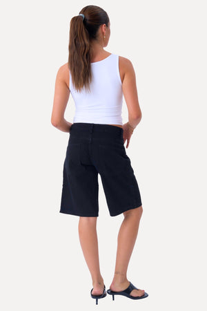 Denimshorts - Svart