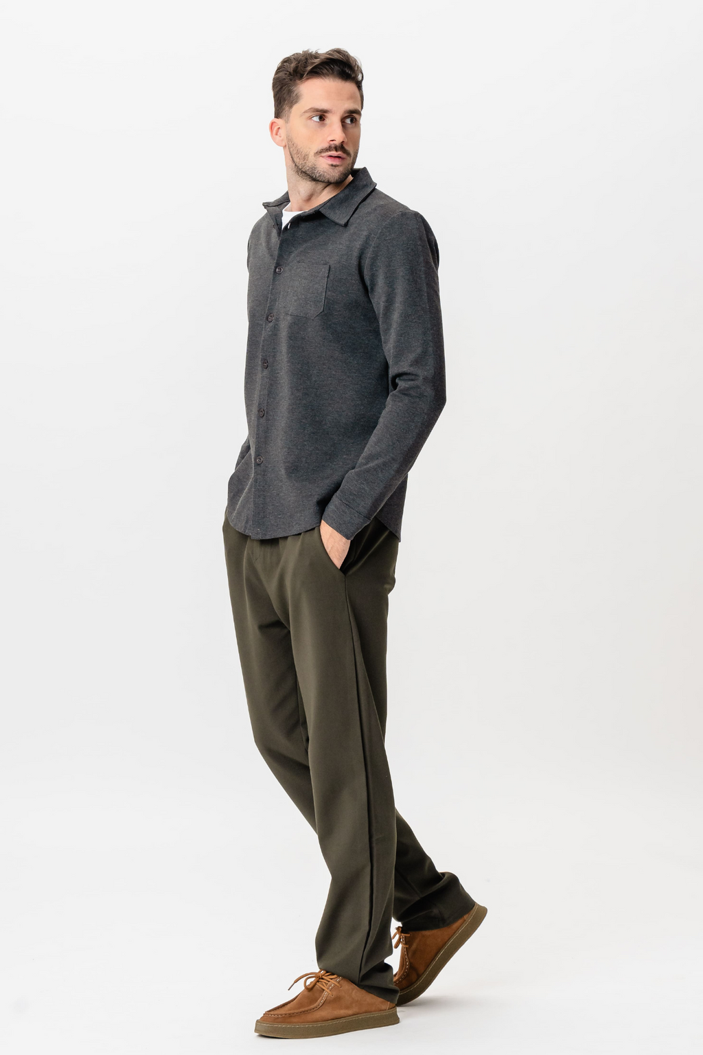 Performance Overshirt - Melangegrå