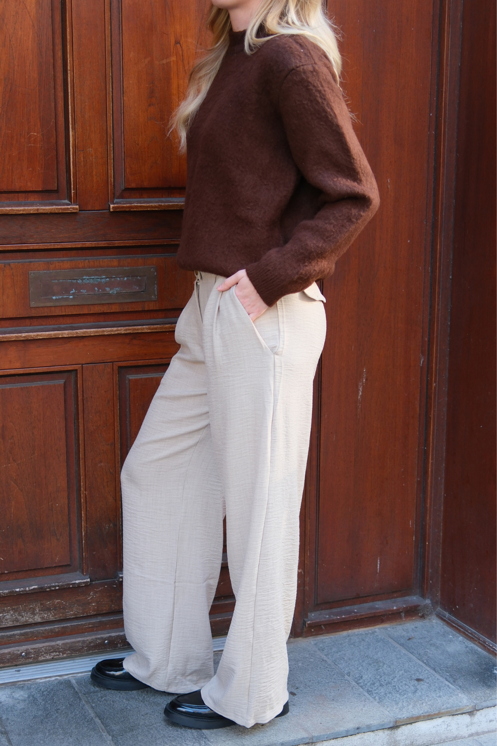 Emma Pants Loose - Beige