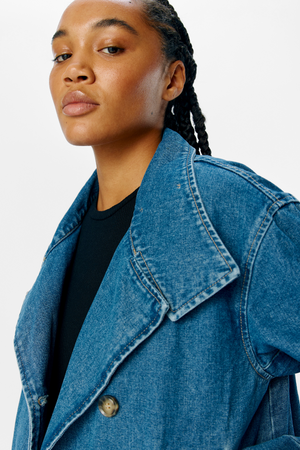 Tilla Gro L/S Jeansjacka - Mellanblå Denim
