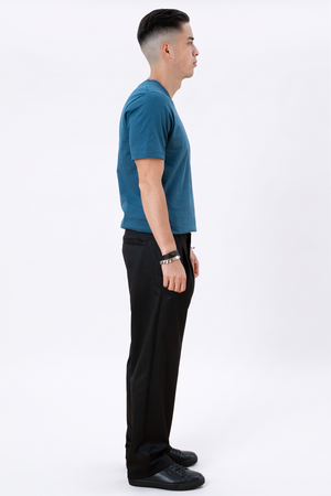 Basic V-neck Tee - Petroleumsblå