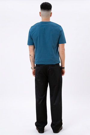 Basic V-neck Tee - Petroleumsblå