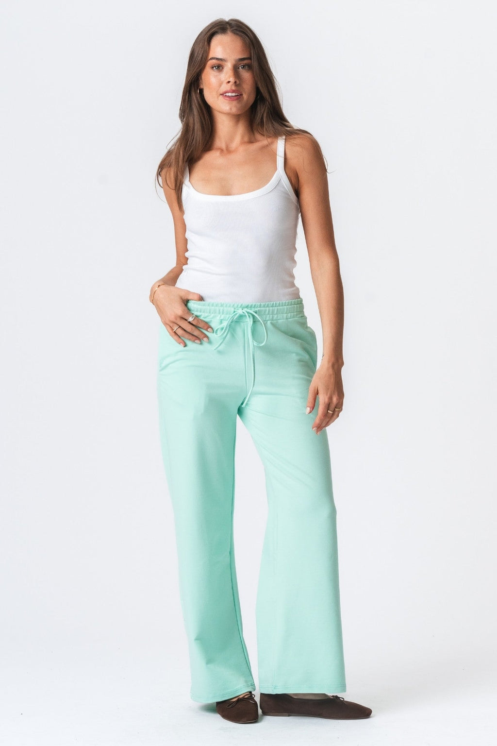 Sweatpants Wide - Dammgröna