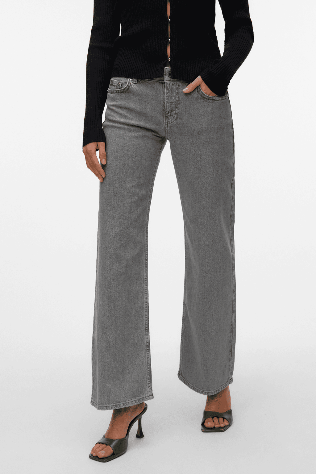 Alexis Lågmidjade Jeans i Denim - Ljusgrå Denim