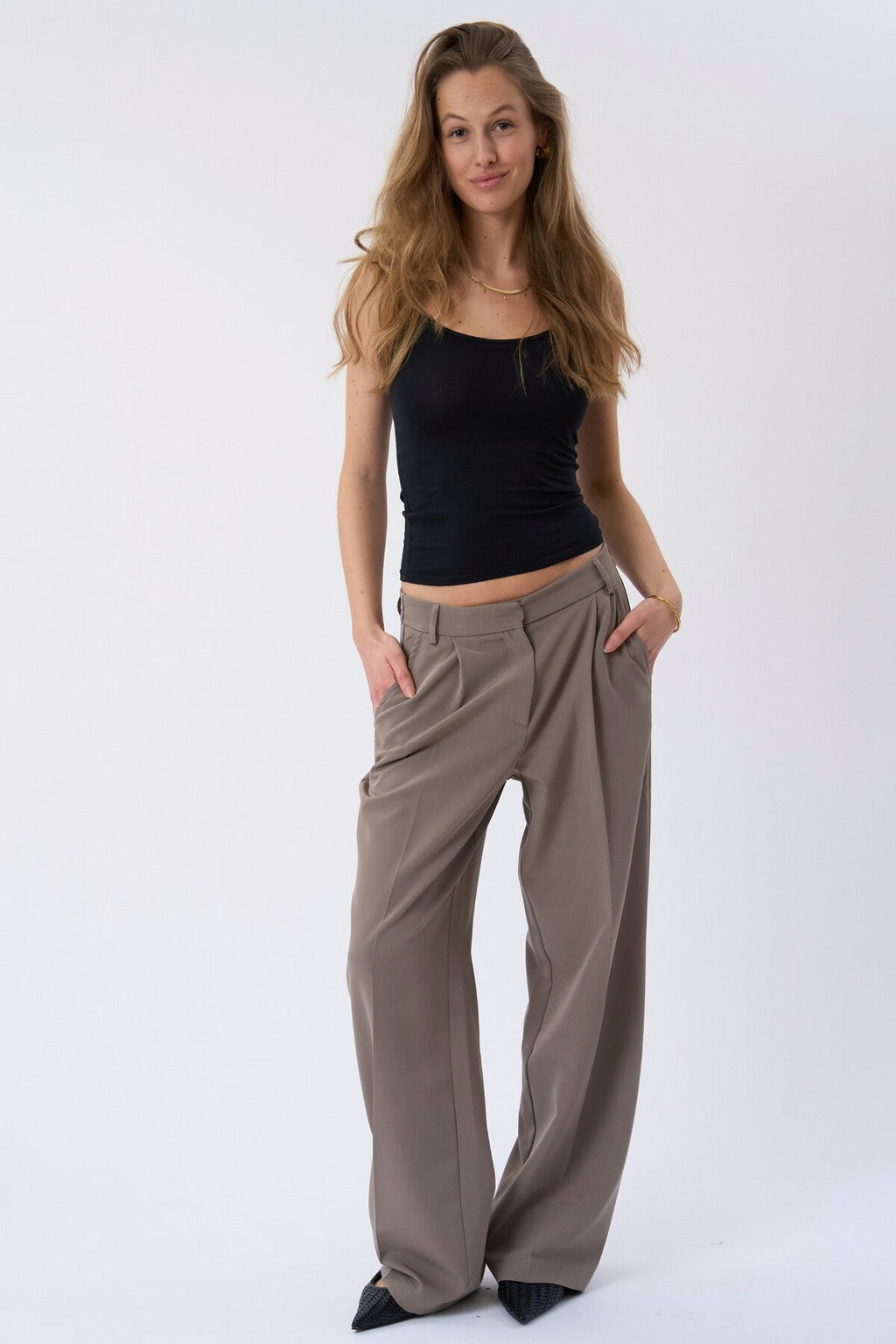Mila Wide Pants - Brun