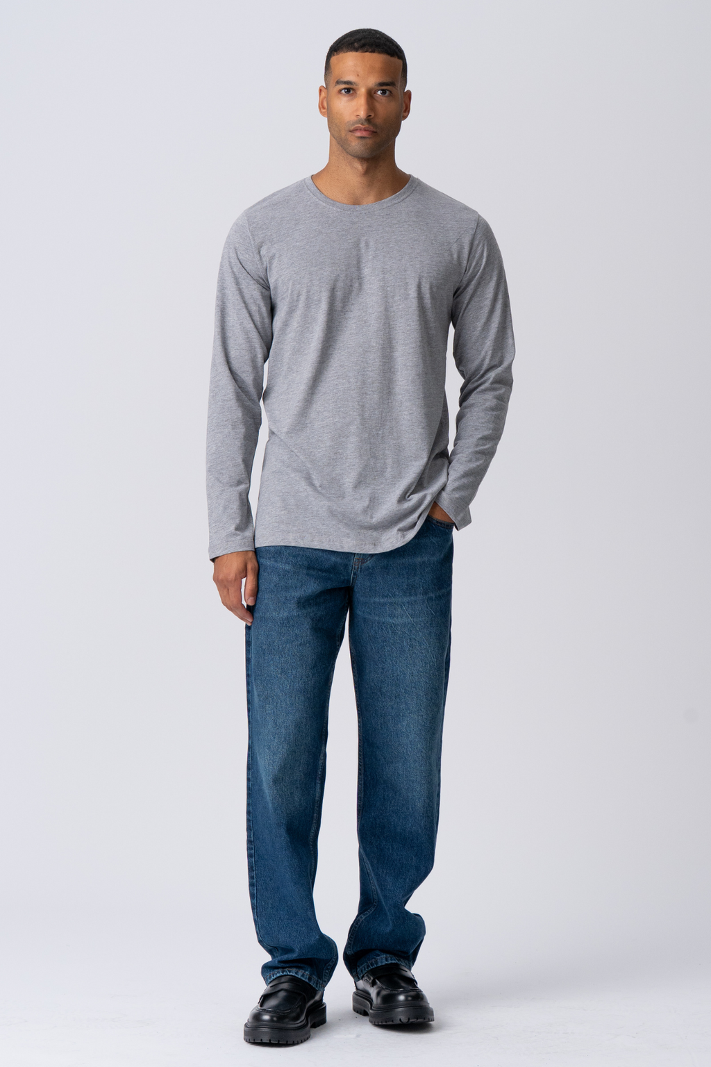 Basic Långärmad  Tee - Grå