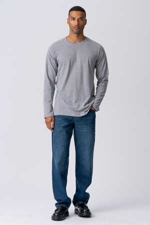 Basic Långärmad  Tee - Grå