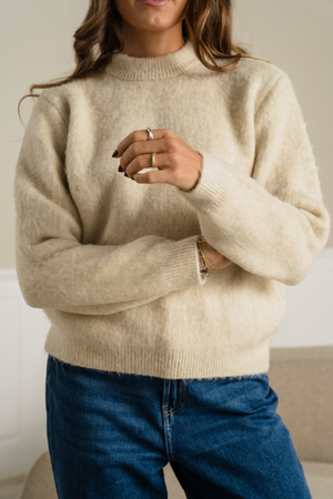 Hazel Stickad Tröja - Ecru