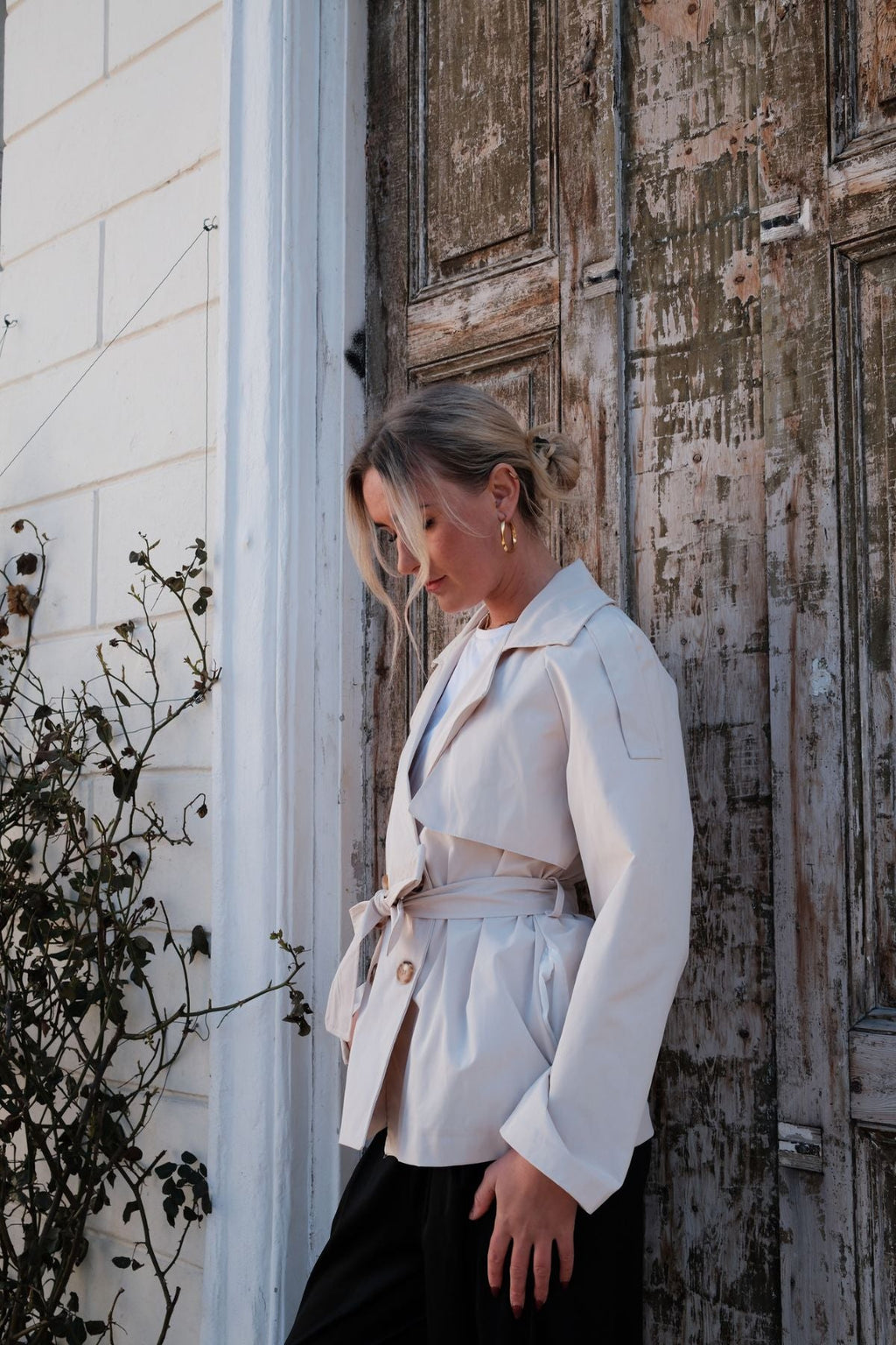 Sia Short Trenchcoat - Off-white