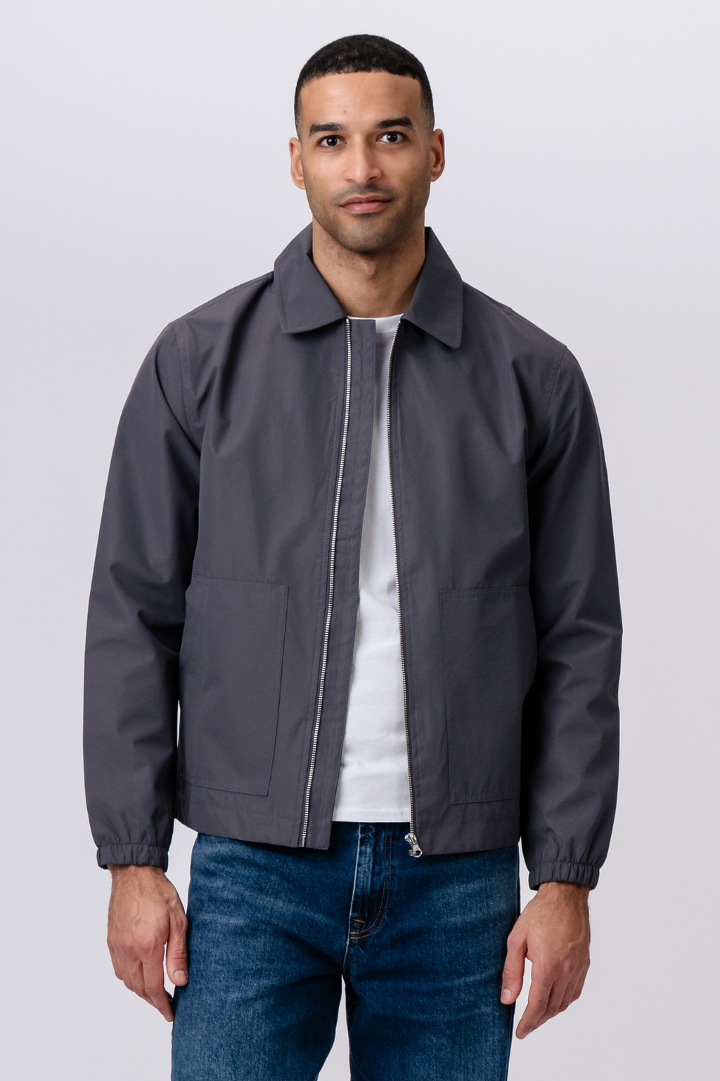 Short Zip Jacket - Grå