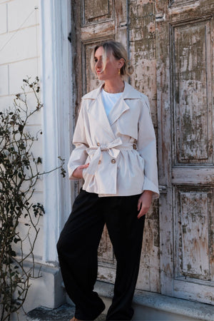 Sia Short Trenchcoat - Off-white