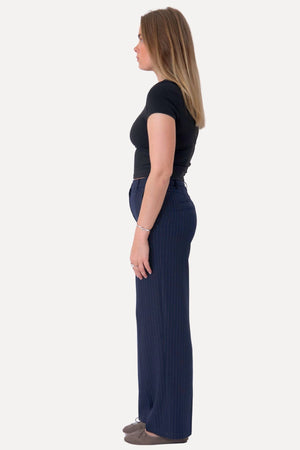 Klassiska Kostymbyxor - Navy Pinstripe