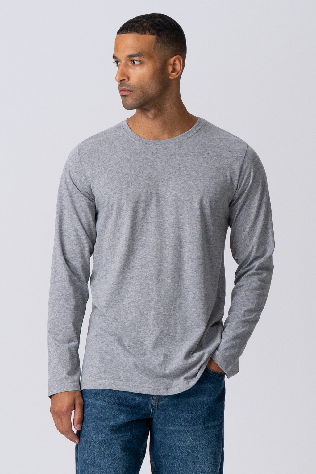 Basic Långärmad  Tee - Grå