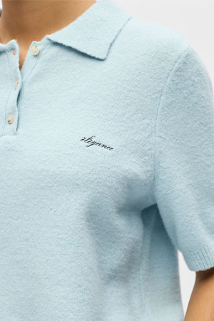 Debbie Knit Polo - Winter Sky Melange