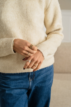 Hazel Stickad Tröja - Ecru