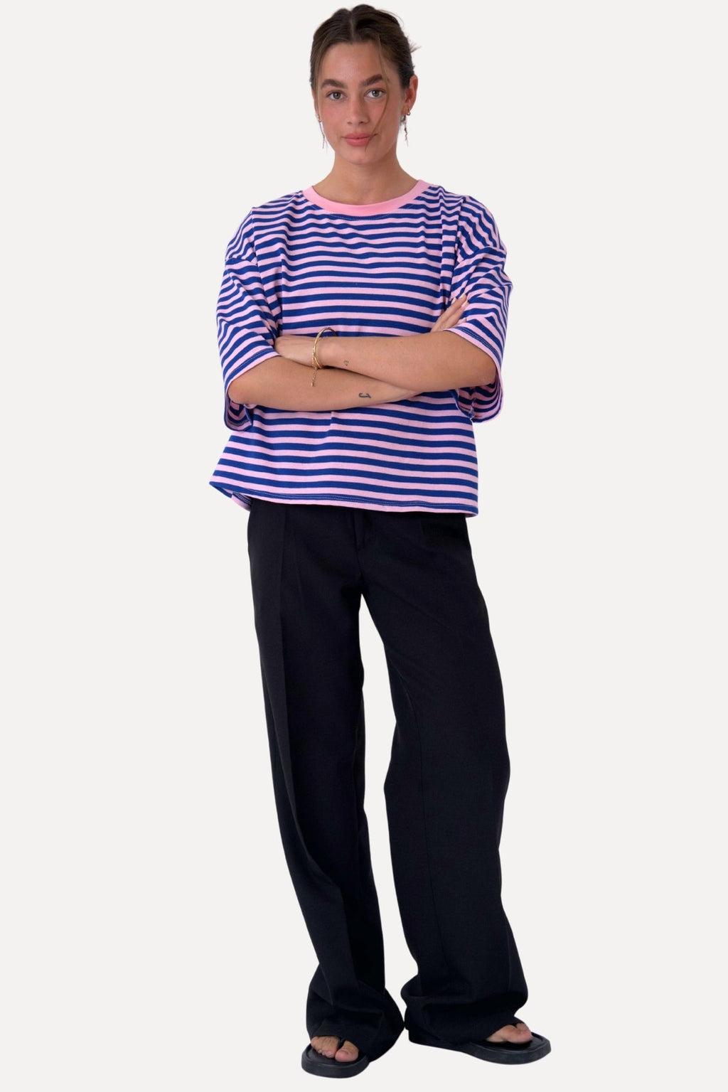 Zoe T-shirt - Blå/Ljusrosa