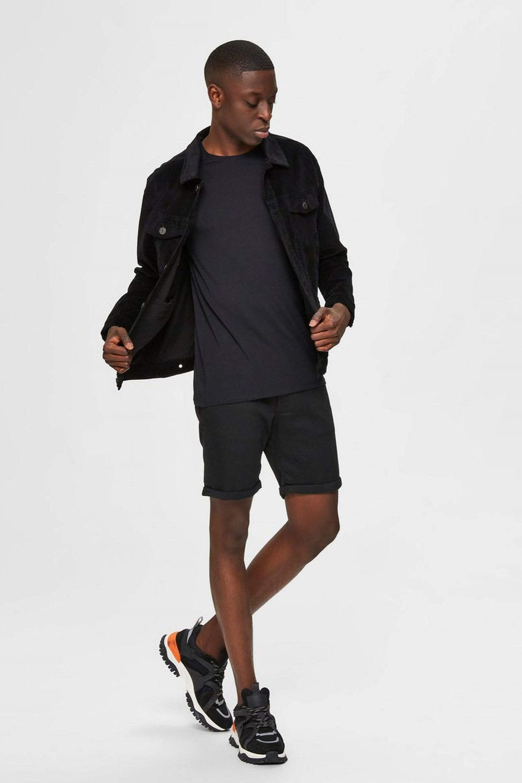 Performance Denim Shorts - Svart