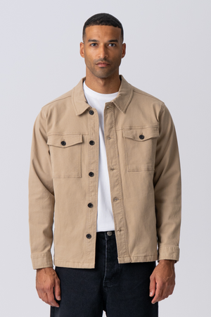 Twill Overshirt - Mörk Sand