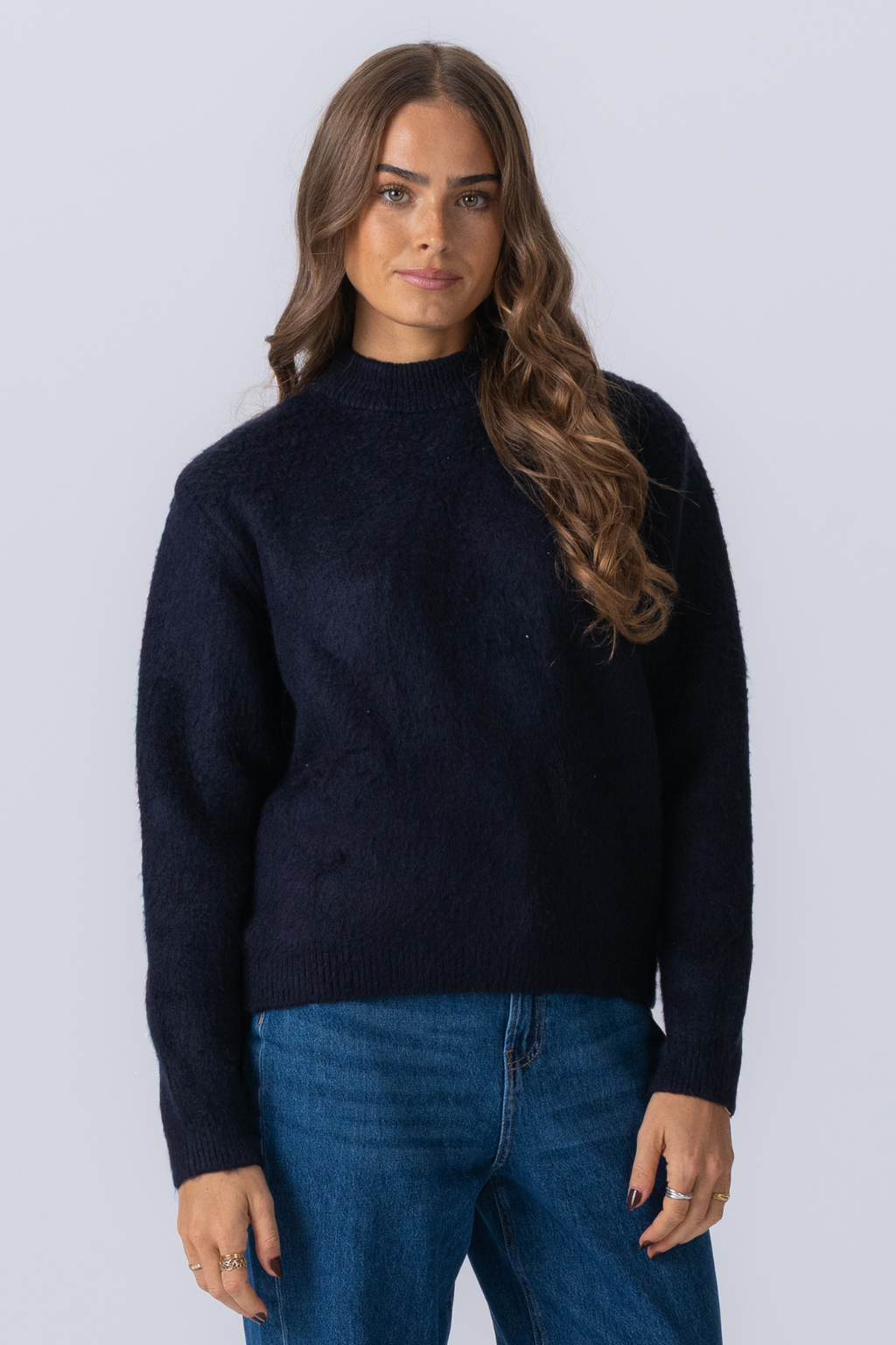 Hazel Stickad Tröja - Navy