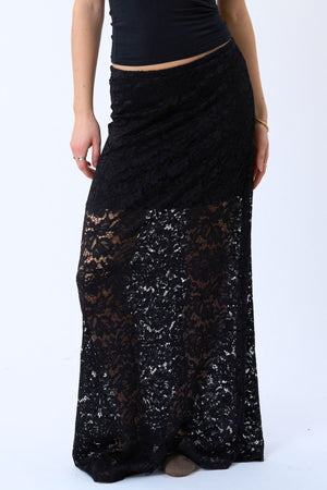 Amara Lace Maxikjol - Svart