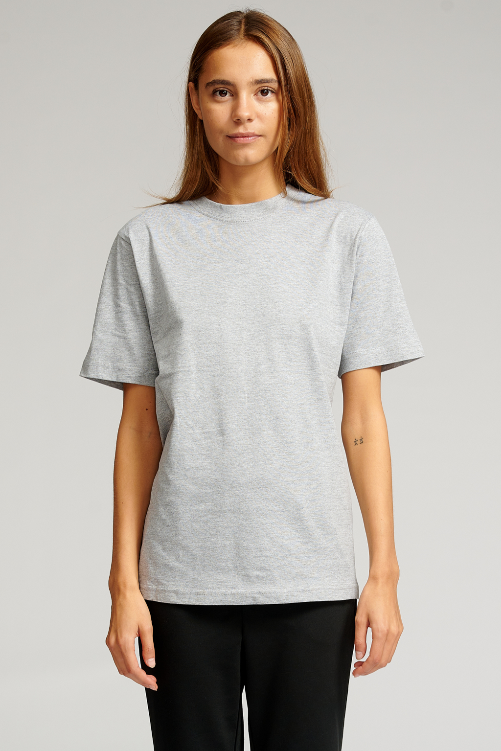 Oversized Tee - Grå Melerad