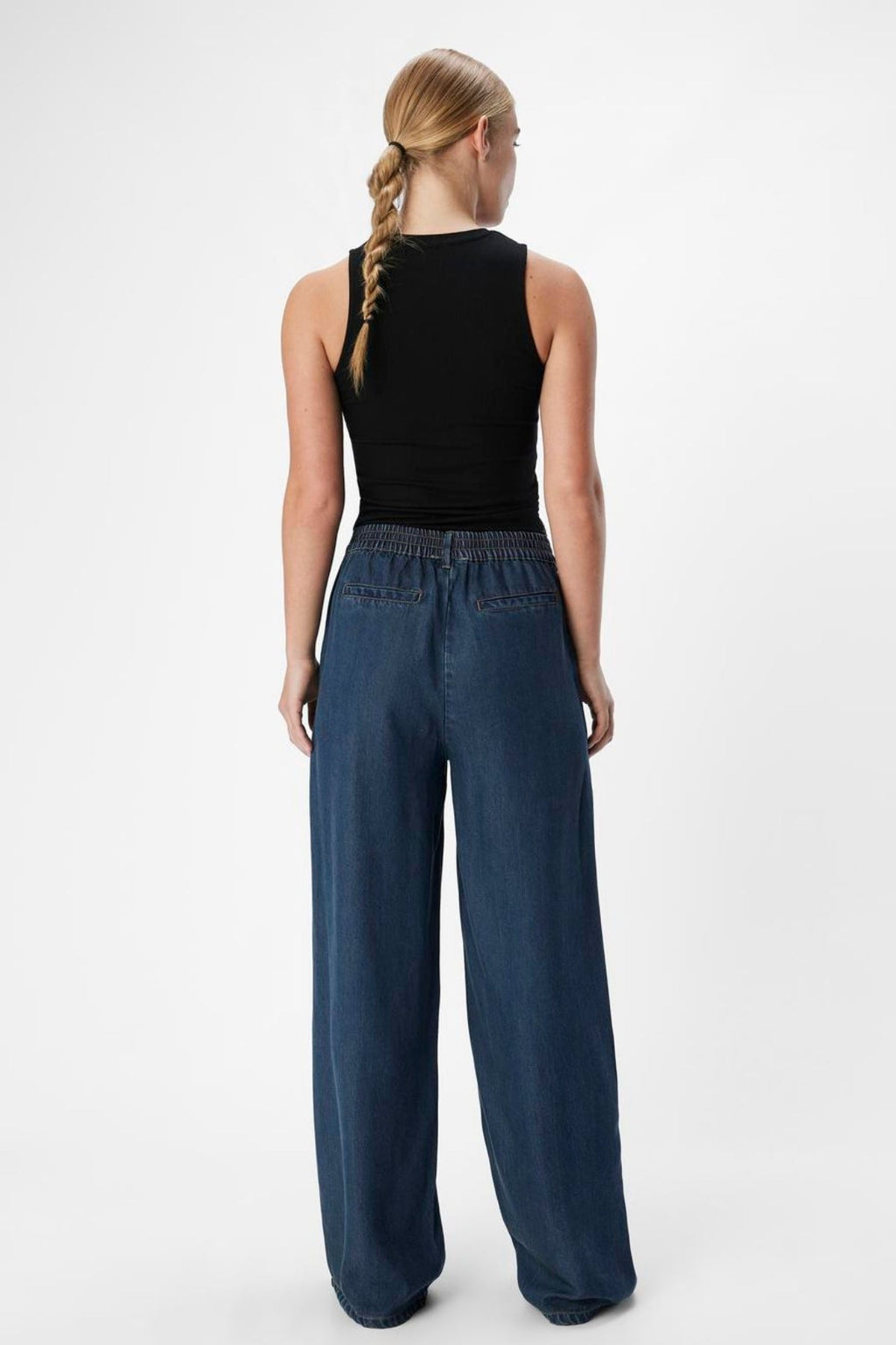 Frame Lisa Wide Pants - Mörkblå Denim