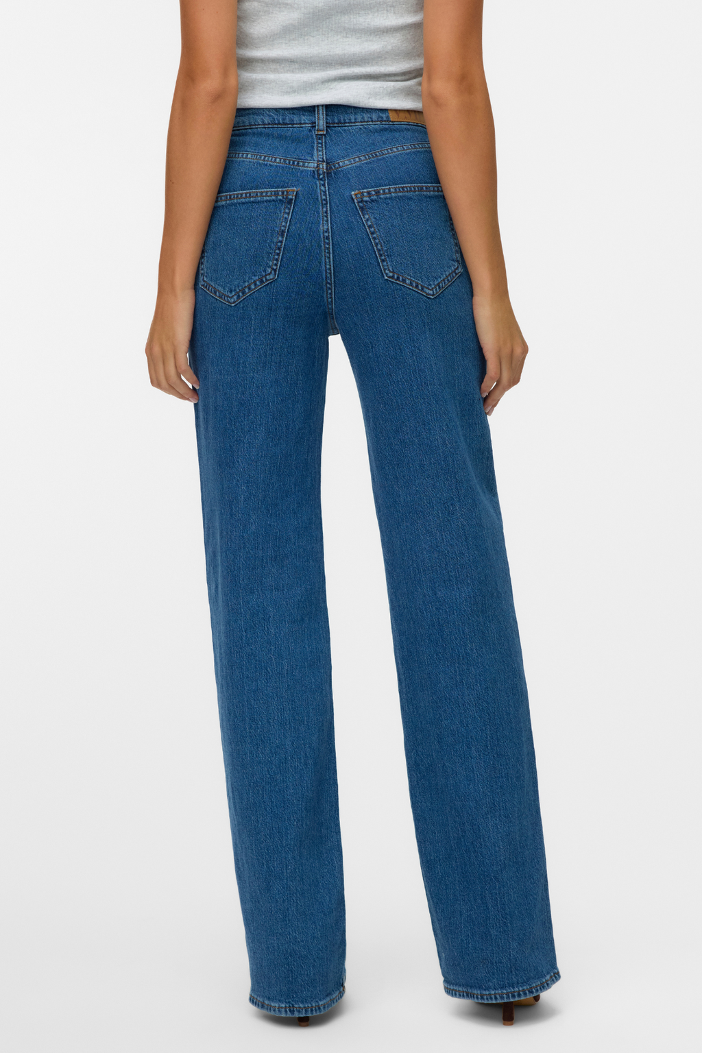 Tessa Breda Fickor Jeans - Medium Blå Denim