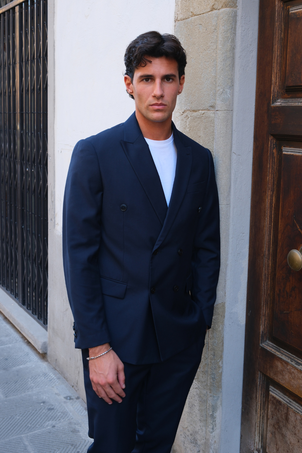 Premium Dubbelknäppt Kavaj - Navy