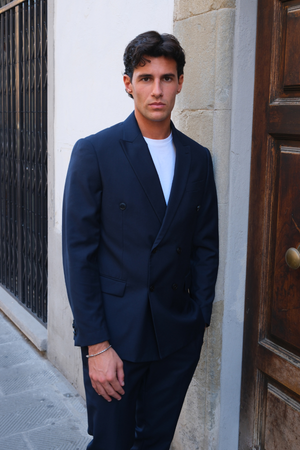 Premium Dubbelknäppt Kavaj - Navy