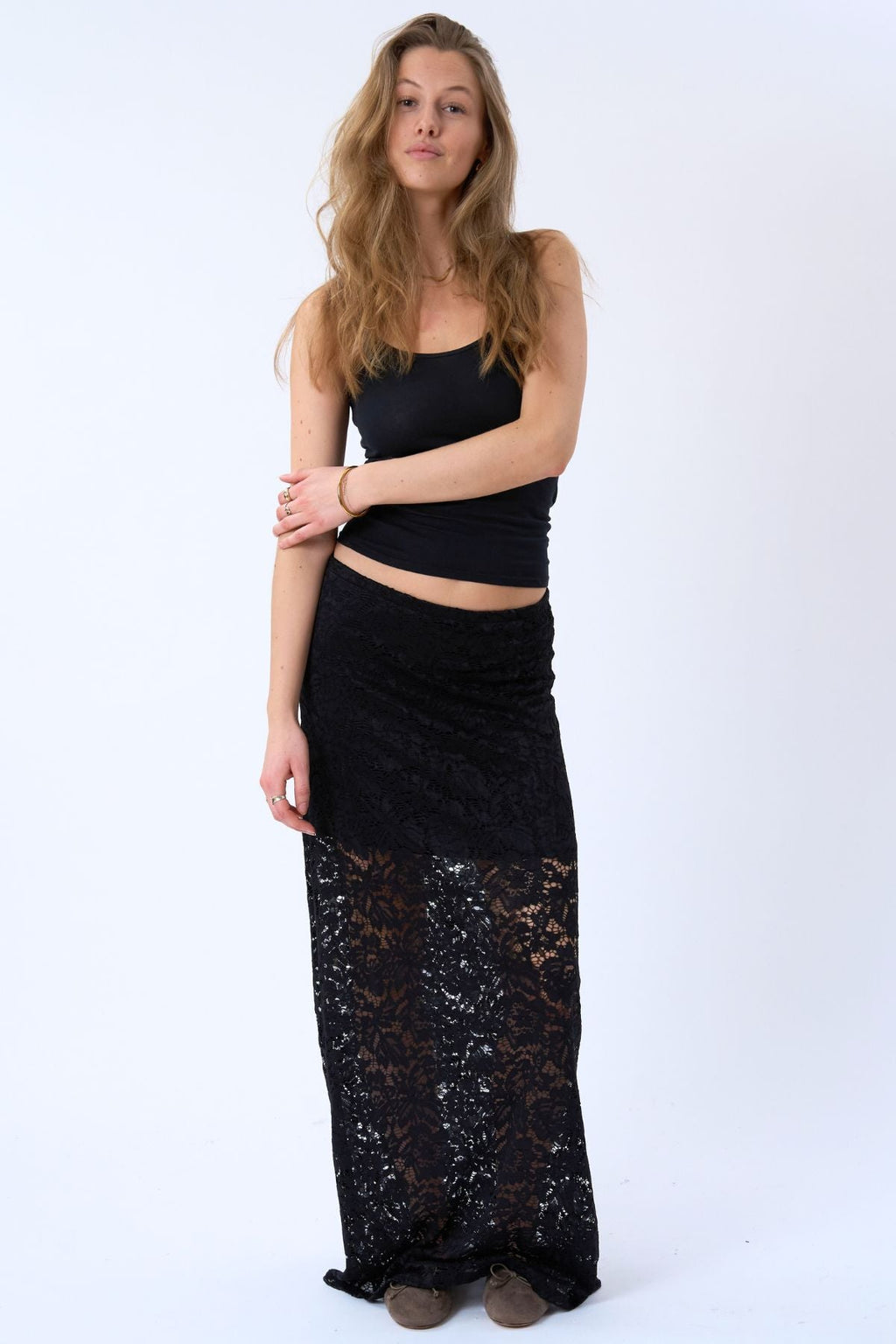 Amara Lace Maxikjol - Svart