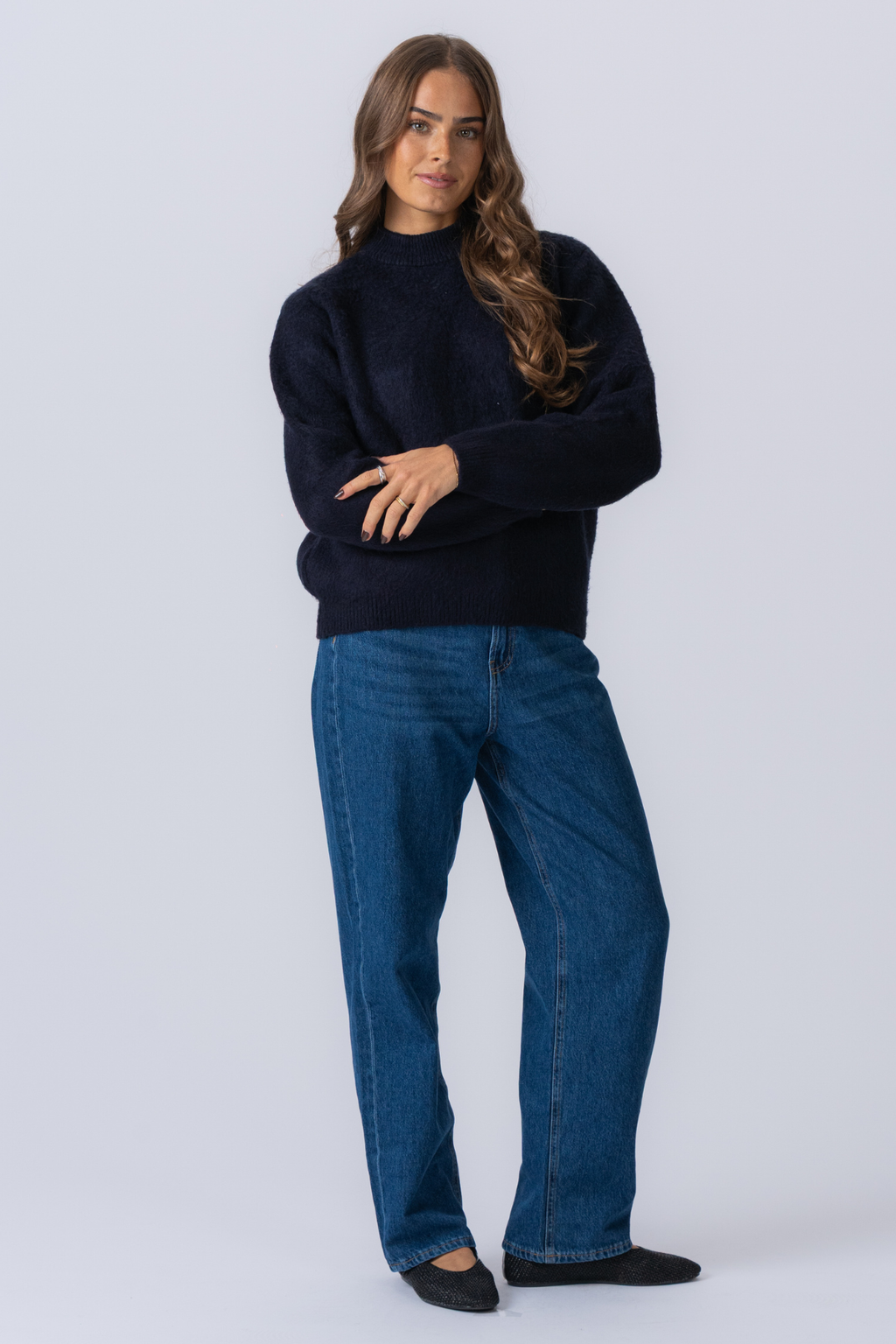 Hazel Stickad Tröja - Navy