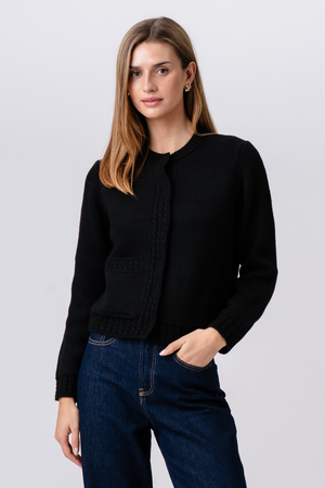 Emilie Stickad Cardigan - Svart