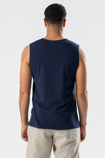 Sleeveless Tee - Marinblå