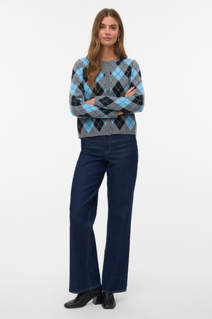 Giorgia O-Neck Cardigan - Mellangrå Melange