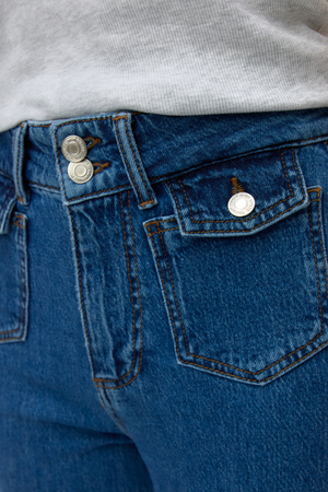 Tessa Breda Fickor Jeans - Medium Blå Denim