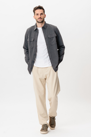 Performance Regular Overshirt - Kolgrå