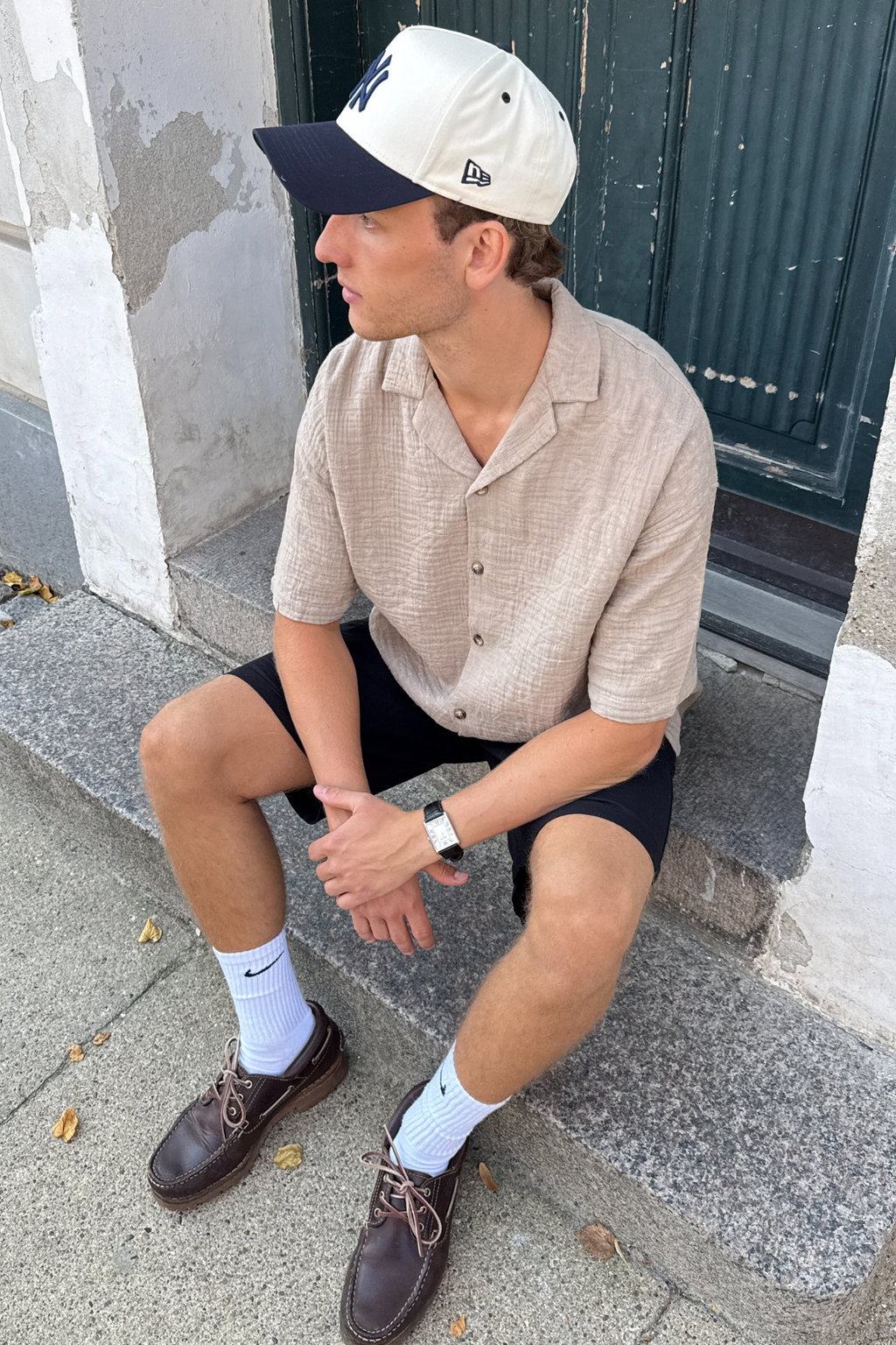 Kortärmad Skjorta - Sand