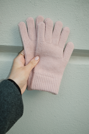 Stickade Handskar - Rosa