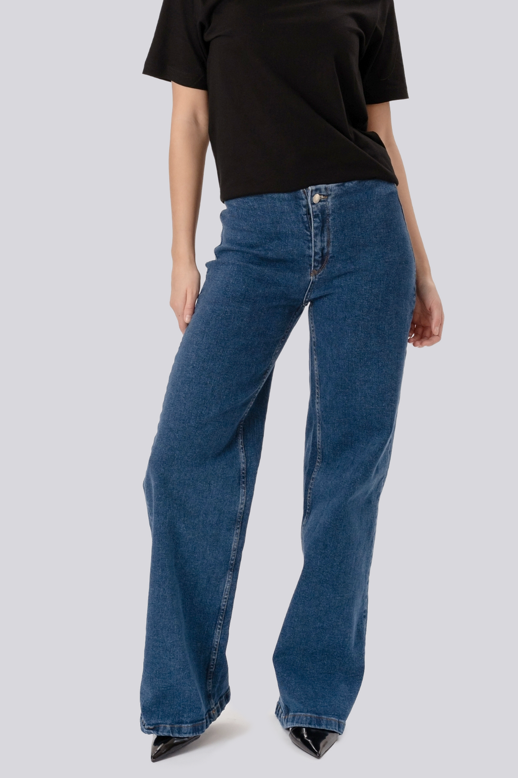 Miley Wide Jeans - Mellanblå