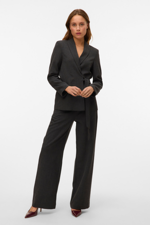 Bestie Wide Strap Pant - Mörk Grå Melange