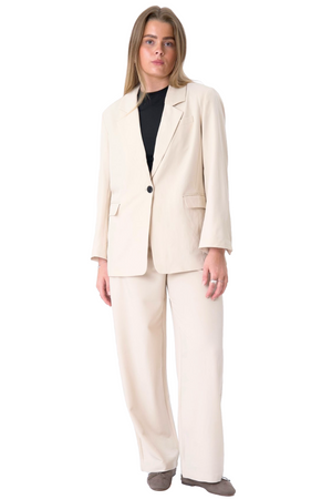 Oversized Kavaj med Kostymbyxor - Paketerbjudanden (Beige)