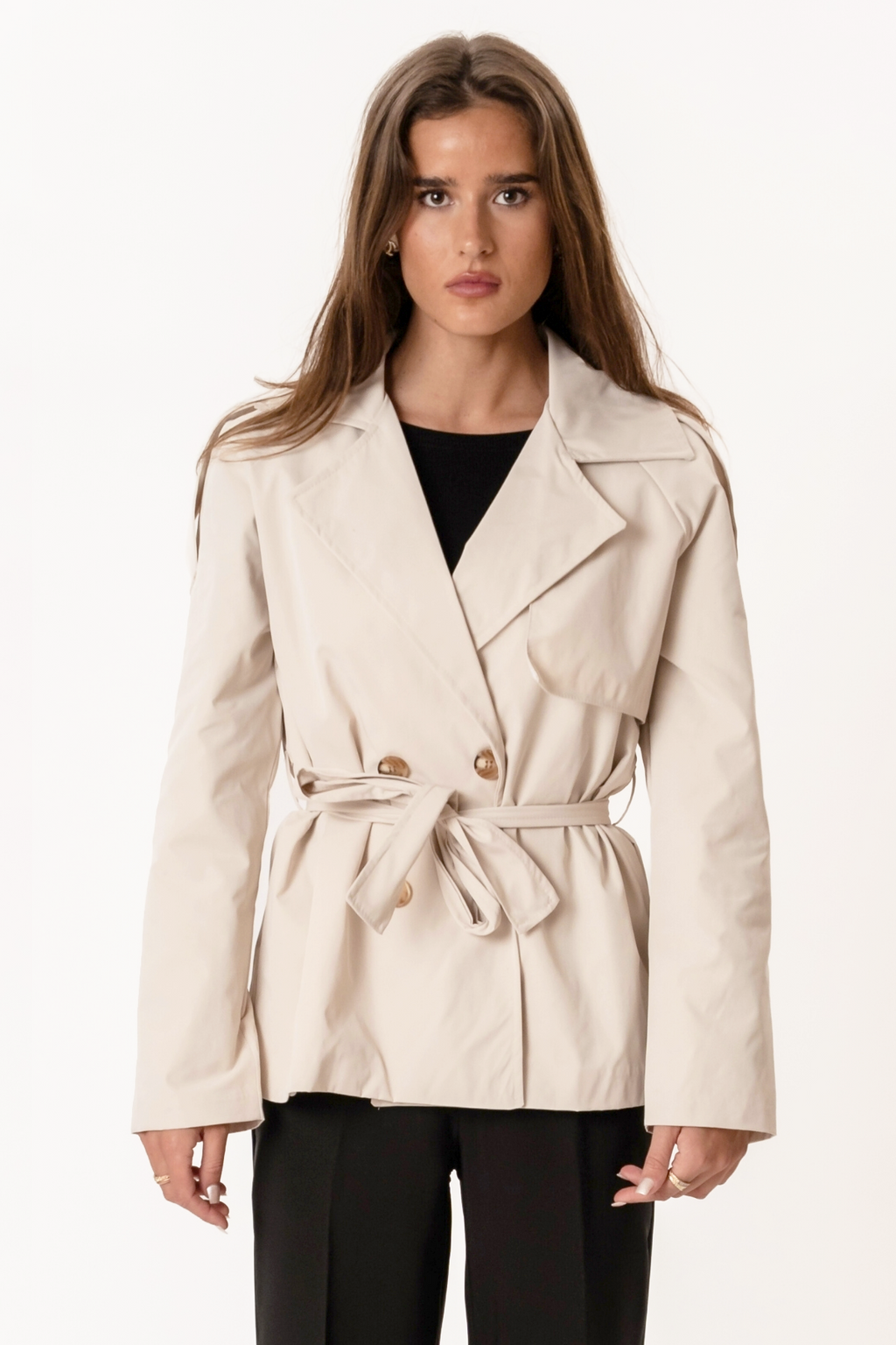 Sia Short Trenchcoat - Off-white