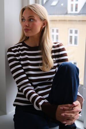 Maja Randig tröja - Brun
