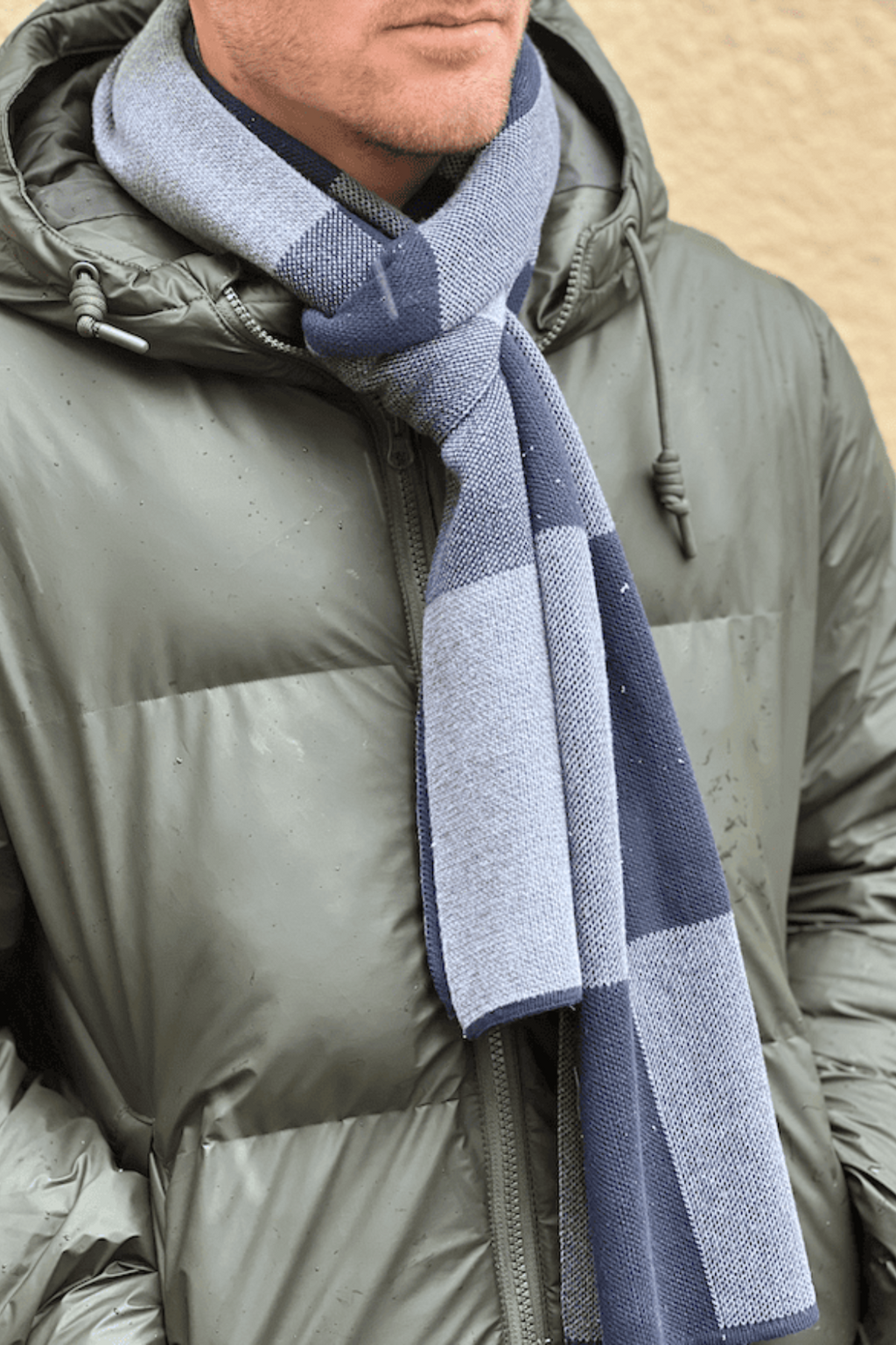 Scarf - Blå Rutig Lång