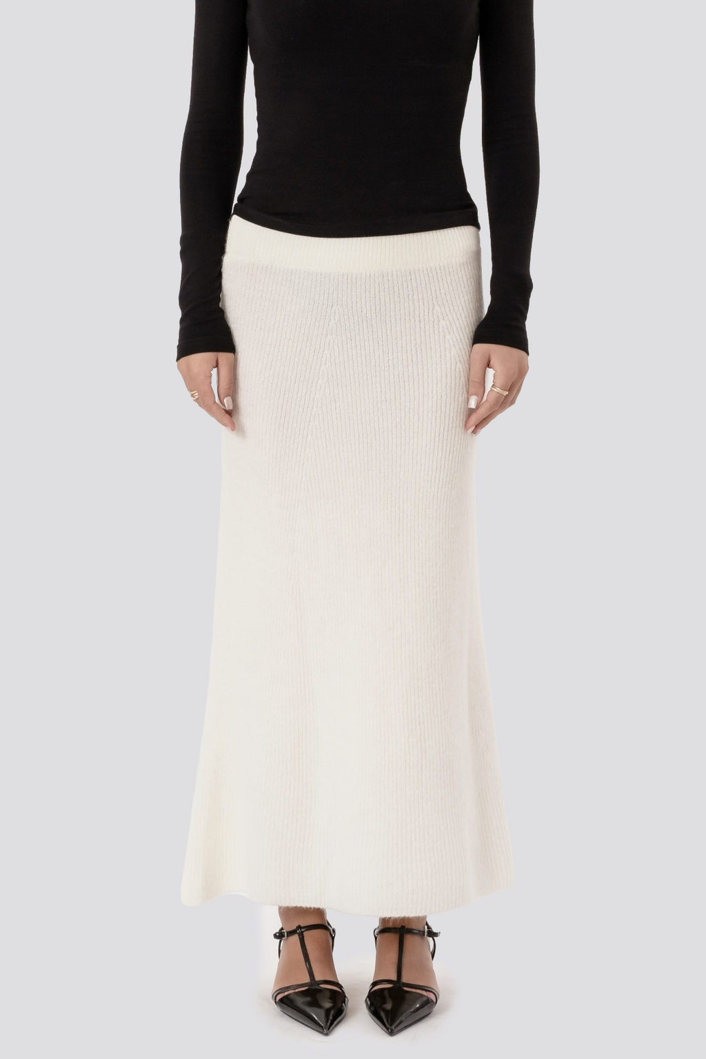 Nova Knit Skirt - Vit