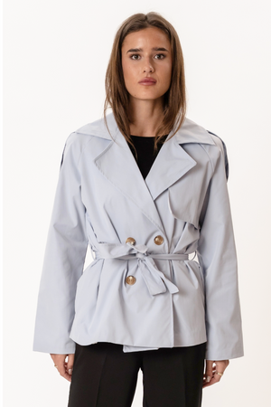 Sia Short Trenchcoat - ljusblå