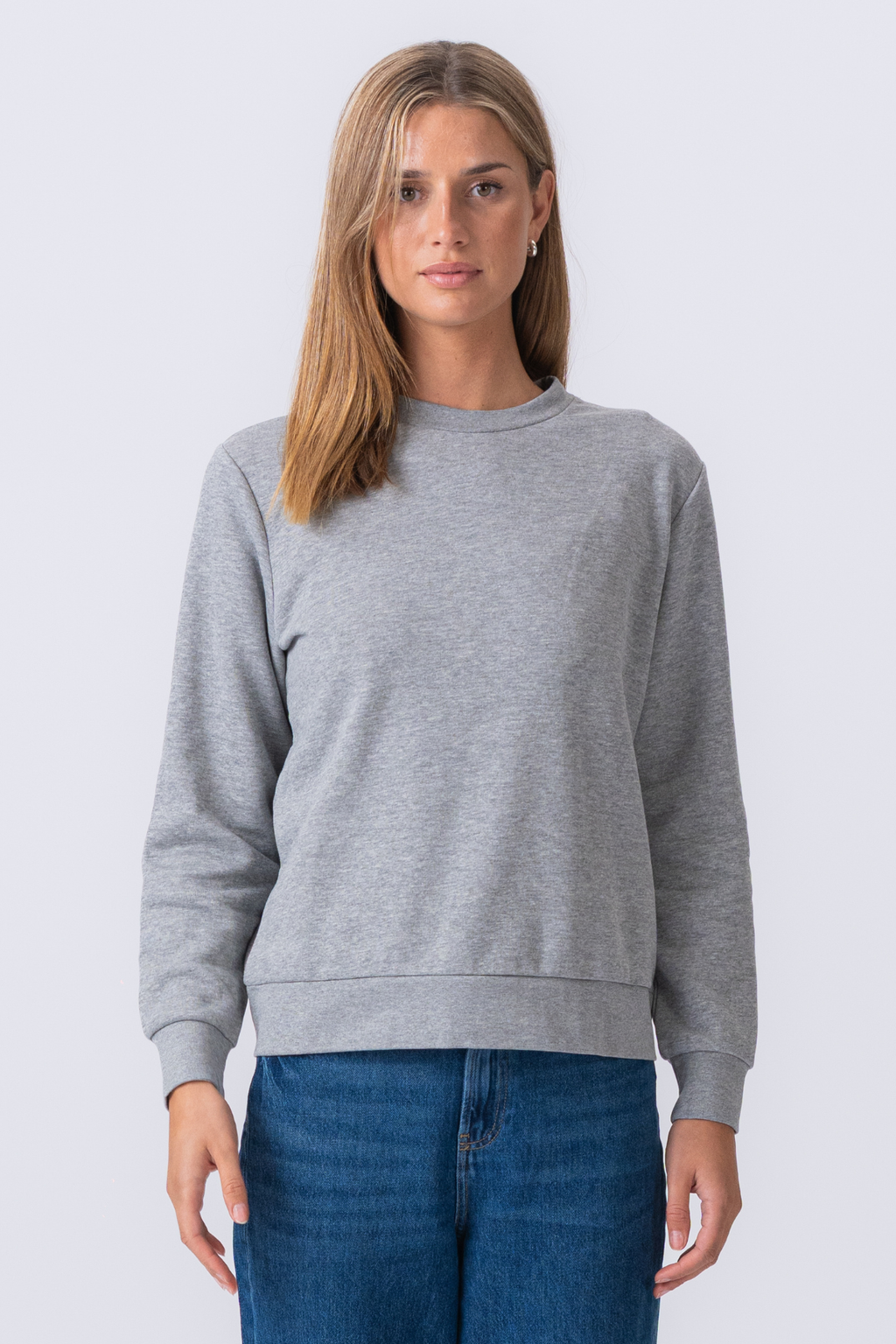 Essentiell Crewneck - Gråmelerad