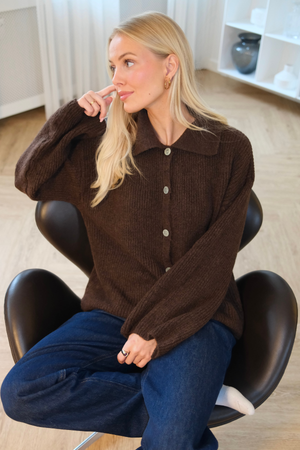 Josie Polotröja i Stickat - Brun