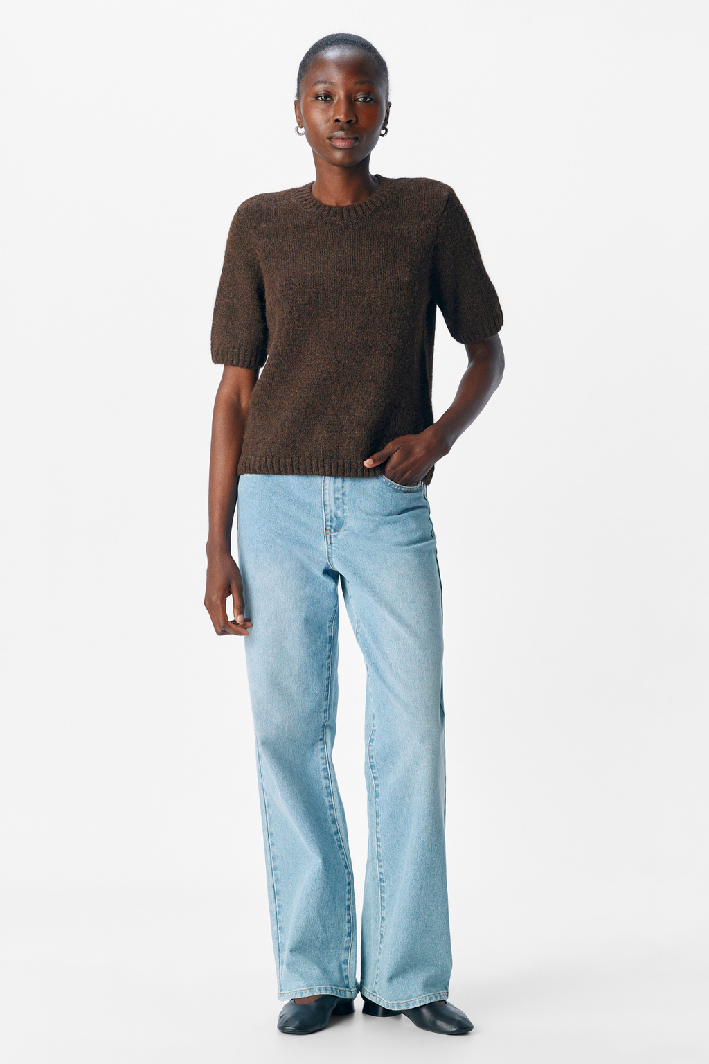 Aggia S/S Stickad Pullover - Sälbrun